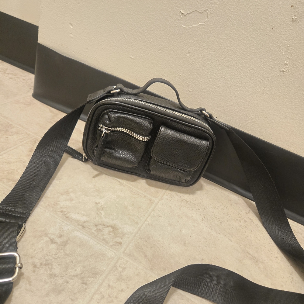 Black Leather Crossbody Bag